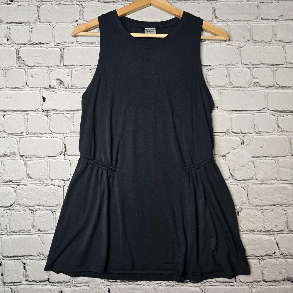 Athleta Air Out Cinch Long Sporty Tank With Ruched Detail In Black Size Medium